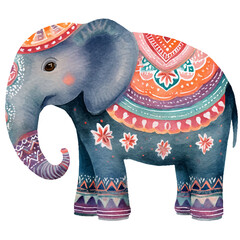 elephant with patterns on its body