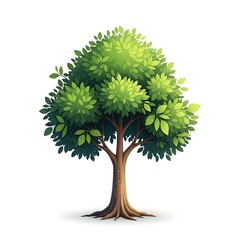 Lush Green Tree Illustration - Natures Beauty in Digital Art.