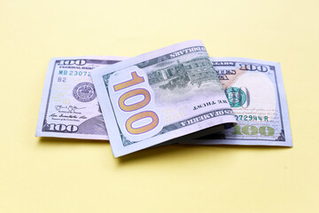 U.S. one hundred dollar banknotes.