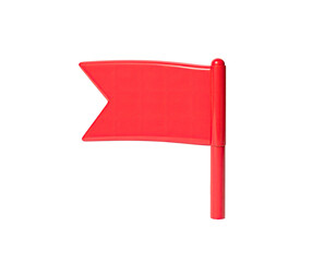 Glossy red flag icon with a pointed banner, standing tall against a dark background