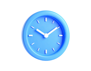 A simple, light-blue clock graphic, hands pointing at past-ten-minutes-past-two