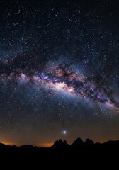 Milky Way Over Jagged Peaks - A Celestial Symphony of Light.