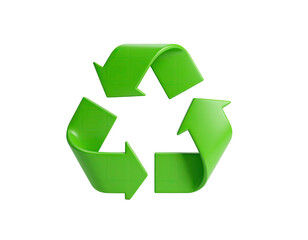 Obraz premium Glossy, three-arrow symbol, arranged in a triangle, on a stark black background