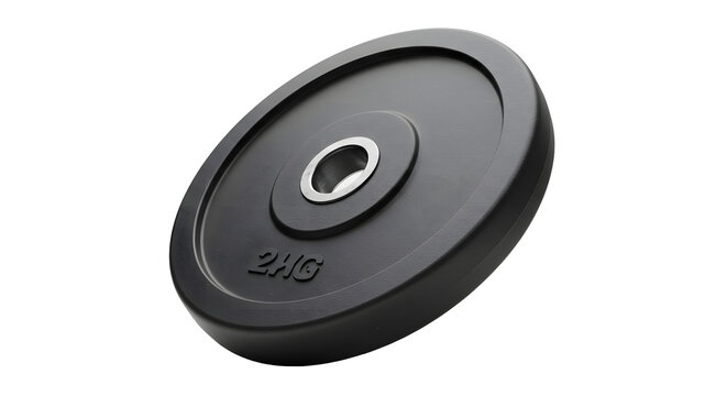Isolated 2kg black weight plate