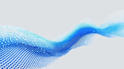 Beautiful photo of blue dotted wave line pattern. Light halftone undulate net background. Abstract air flowing particle wallpaper. Vector curve dashed gradient element for poser.