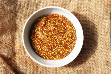 Wholegrain mustard seeds in brine