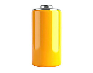 3D rendered battery cell illustration, cylindrical form. Shows charge level