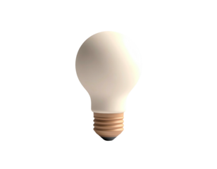 3D rendered bulb with a frosted glass effect against a black background