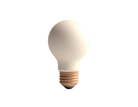 3D rendered bulb with a frosted glass effect against a black background