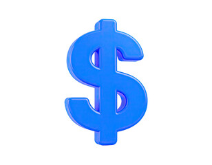 Obraz premium Shiny, bright blue dollar sign isolated on black background