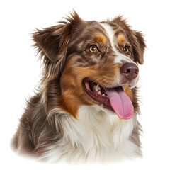 Fototapeta premium Australian Shepherd Portrait isolated on transparent background