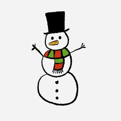 snowman with a broom