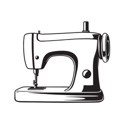 Vector art of vintage sewing machine illustration.