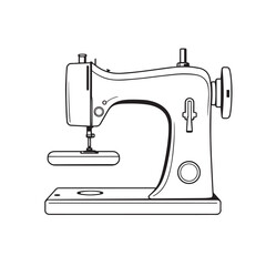 Vector art of vintage sewing machine illustration.