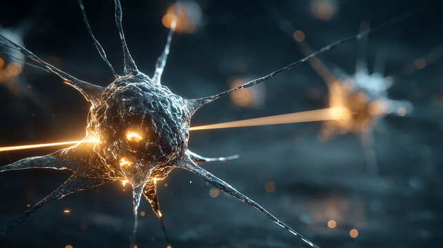 White, gold, and silver laser beams targeting cancer cells, symbolizing precision photodynamic therapy and advanced medical technology for recovery.