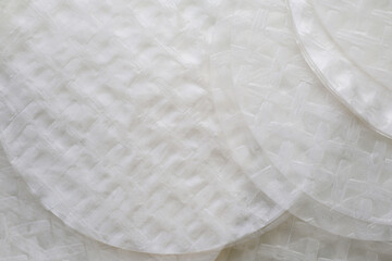 Stacked round sheets of Vietnamese rice paper