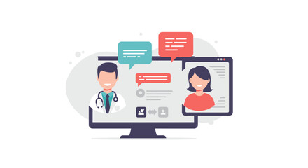 Modern online doctor consultation, connecting patients with healthcare professionals for convenient virtual appointments and medical advice from home, telehealth concept