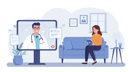 Convenient telehealth appointment connects patient with friendly doctor from home, providing accessible healthcare and peace of mind from a caring professional