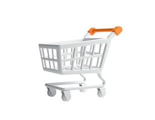 3D rendered shopping cart, isolated on a black background
