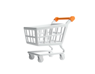3D rendered shopping cart, isolated on a black background