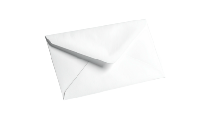 A crisp, white envelope angled against a black background, casting a subtle shadow