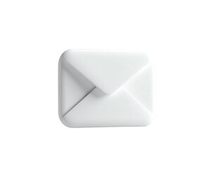 A minimalistic, white, square-shaped envelope icon on a black background