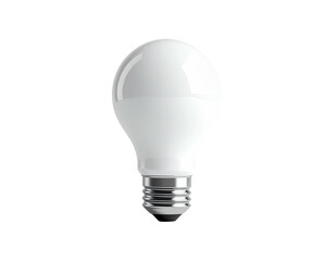 A bright, white light bulb illuminated against a stark black background