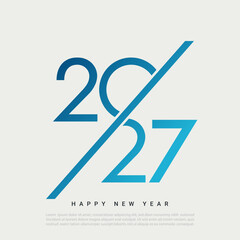 2027 New Year Flat Typography with Blue Numbers.