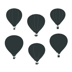 hot air balloons flying vector illustration