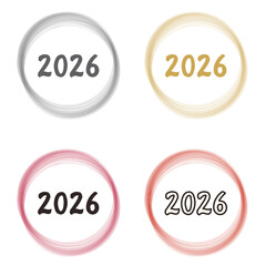 2026年｜筆風の丸い年号デザイン