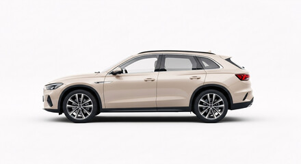 Fototapeta premium Generic Modern Car on a White Studio Background - 3D Render