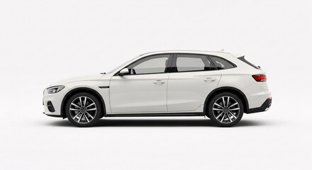 Fototapeta premium Generic Modern Car on a White Studio Background - 3D Render