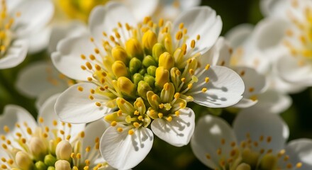 Close-up of a beautiful marsh marigold flower in full bloom.