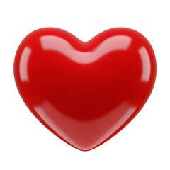 Fototapeta premium Red glossy heart 3D rendering isolated on white background symbol of love and health