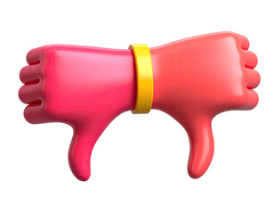 Two thumbs-down emojis, joined by a gold ring, on a black background