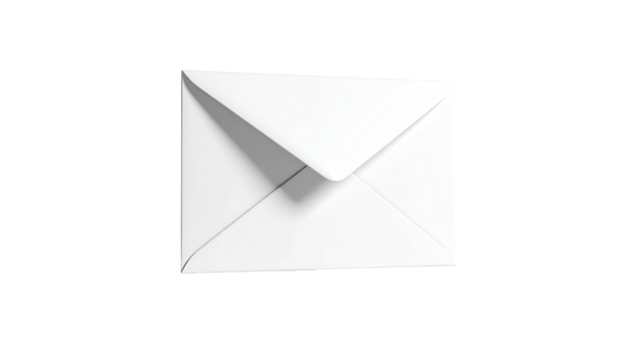 A pristine, white, paper envelope against a stark, black background