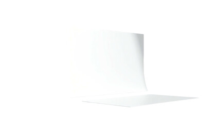 A white computer, slightly open, appears in a black space