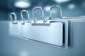 3D naming tags snapping onto organized folders with magnetic click effect