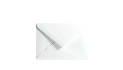 A plain white envelope, slightly angled, floats against a solid black background