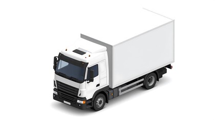 White Delivery Truck Isolate.