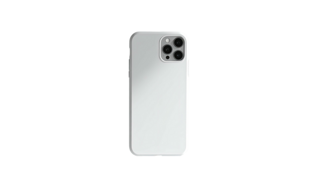 Sleek white smartphone back with camera array, isolated on a black background