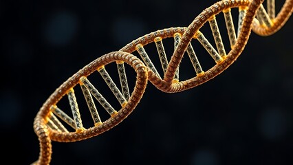 A DNA helix woven from mathematical formulas, entwining all known life within its spiral.