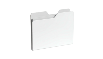 A simple, white, open folder with papers, on a black background