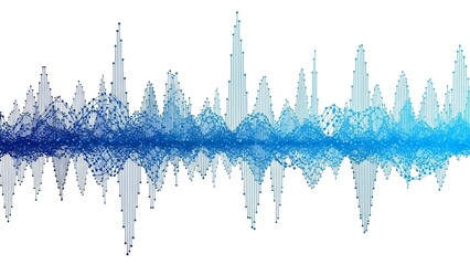 Abstract Blue Data Visualization with Lines and Dots on White