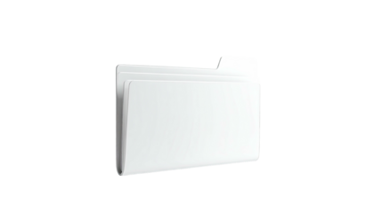 Isolated white paper folder with several documents inside, on a black background