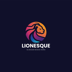 Gradient Modern Lion Logo Design
