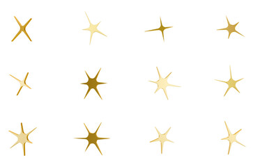 A versatile graphic set of golden sparkle and star shapes. These elegant 3D renders are perfect as decorative overlays and accents for any design.