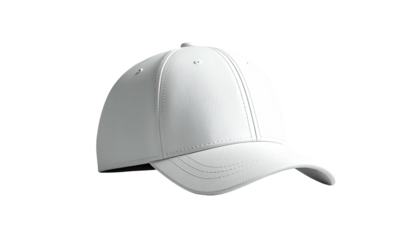 Simple white baseball cap isolated on black background. 3D rendering for a blank template