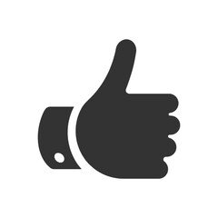 Modern grey thumb up gesture transparent icon for social media and approval