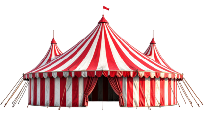 Red and white striped circus tent (1)